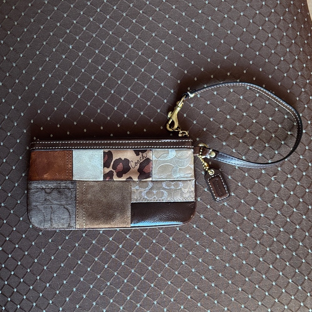 Vintage Coach Multicolor Patchwork Wristlet
